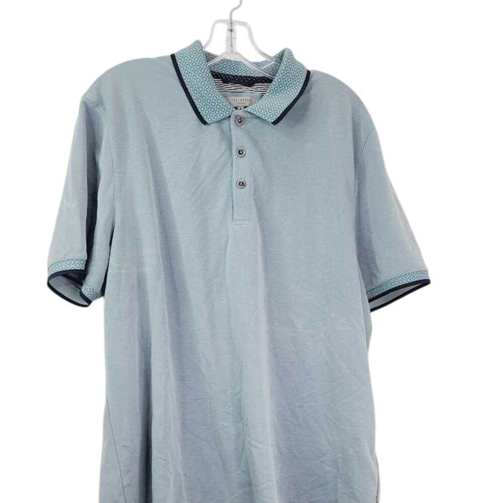 Ted‎ Baker Men's Blue Short Sleeve Classic Collared Polo Shirt Size Small